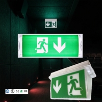 Panneau de signalisation d'évacuation avec flèche directionnelle LED, lampe de sécurité incendie murale, pour centre commercial, hôtel, couloir, lumière d'urgence IP65