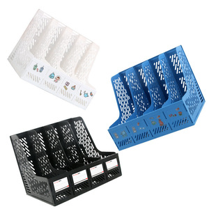 ที่เก็บเอกสารแบบ 4 ช่อง ผลิตตามสั่ง OEM ODM ขายส่งจำนวนมาก ที่วางเอกสารตั้งโต๊ะ ชั้นวางนิตยสารสำนักงาน - Product Image 2