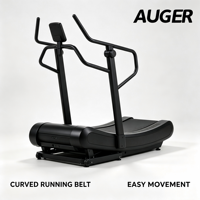 Caminadora Manual Curva Comercial con Resistencia Magnética, Manijas de Empuje y Pantalla LED para Entrenamiento HIIT en Gimnasio