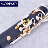 MORESKY Professional Ebony Soprano Clarinet Bb 17-Key Customized Nickel Plated Copper Woodwind