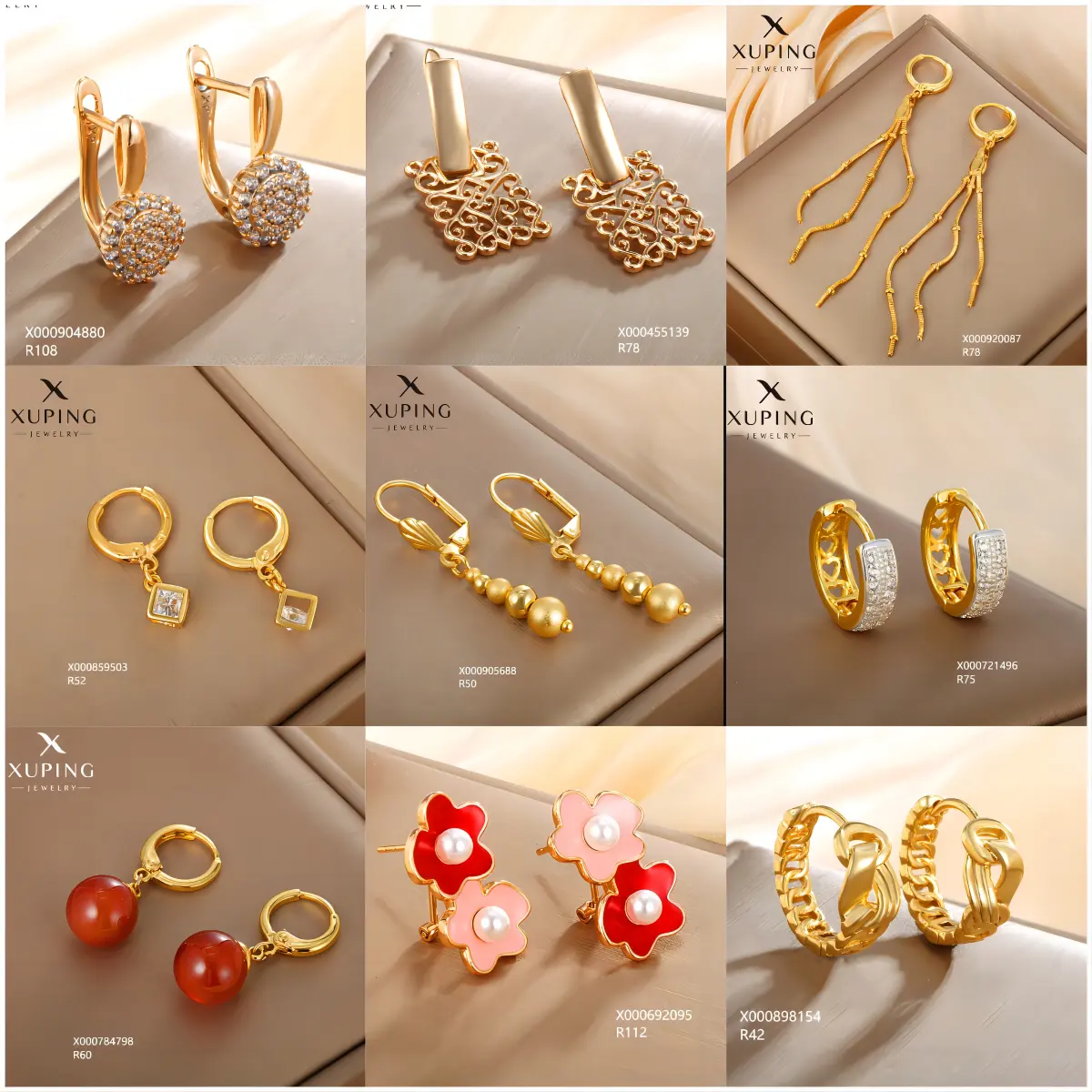 XUPING anting-anting panjang 14K 18K, perhiasan anting-anting lapis emas mutiara, anting-anting mewah kristal modis perhiasan wanita