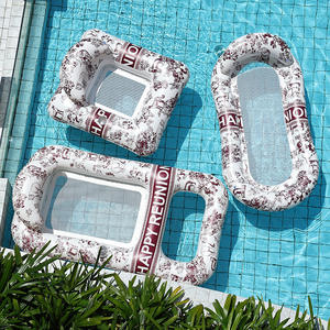 Silla Flotante Inflable de PVC Moderna JOSEN para Adultos - Color Azul y Blanco para Fiestas en la Piscina - Product Image 4