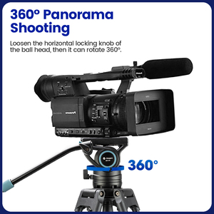 Trípode Resistente de Fibra de Carbono con Rotación Panorámica de 360° y Cabezal Fluido para Cámara/DV - Product Image 5