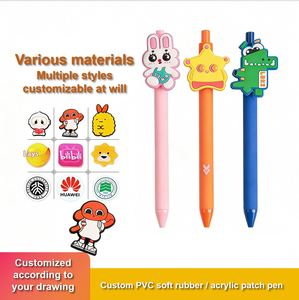 Stylos à bille personnalisés en plastique caoutchouté avec logo personnalisé et finition aluminium pour encre noire, pointe de 0,5 mm - Product Image 2