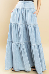 <span class=keywords><strong>Gonna</strong></span> Lunga Estiva Sexy e Casual in Denim Vintage a <span class=keywords><strong>Vita</strong></span> <span class=keywords><strong>Bassa</strong></span> per Donne, Stile Europeo e Americano, Versatile per Vacanze - Product Image 4