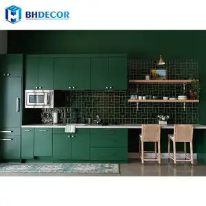 American Complete Sets Dark Olive Sage Bottle Apple Green Cream Color And Black Painting Kitchen Cabinet Cabinets In Designs