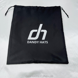 Tùy chỉnh <span class=keywords><strong>satin</strong></span> túi bụi với logo cho Dandy mũ/Mũ bóng chày Lụa Dây kéo bao bì túi 30x35 cho ví - Product Image 6