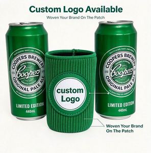 Portavasos y Enfriador de Latas de Neopreno de 5mm con Diseño Estético de Corduroy, Logotipo Personalizado, Base Antideslizante y Costuras Overlock - Product Image 1