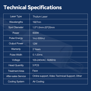 Laser Thulium sóng 1927nm điều trị nám, Laser Erbium Thulium vi điểm 1927 & 1550, Laser không vi điểm 1550 & 1927 - Product Image 5