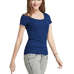 Wholesale fashion woman jersey tee girl slim fit tee cropped Cotton Scoop Neck Short Sleeve casual shirt for girls