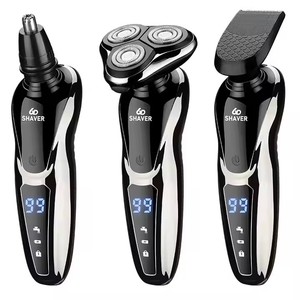 Afeitadora 3 en 1 para Hombre, Kit de Aseo Masculino, Afeitadora Eléctrica con Pantalla LCD, Recortadora de Pelo Impermeable, Recortadora de Vello Nasal y de Orejas, y Rasuradora de Barba - Product Image 1
