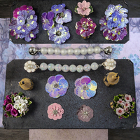 Ensemble de clips pour chaussures en plastique mignon avec boucle, pour femmes, accessoires de sandales d'été DIY avec papillon en verre, fleurs colorées