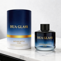 Bouteille en verre vide de 200 ml, dégradé bleu, grande capacité, pour huiles essentielles d'aromathérapie, diffuseur à bâtonnets romantique, vente en gros