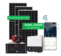 Sistema de Energía Solar Híbrido Fuera de la Red de 3KW 5KWh con Batería de Iones de Litio MPPT, Fabricado en China, para Casas y Cabañas, Energía Limpia y Confiable