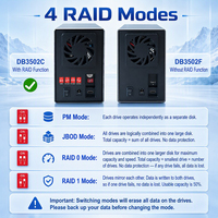 Diskon besar aluminium Dual Bay 2.5 3.5 inci 2.5 inci 3.5 inci RAID SATA Hard Disk Drive HDD penutup dengan kipas pendingin untuk Hard Drive