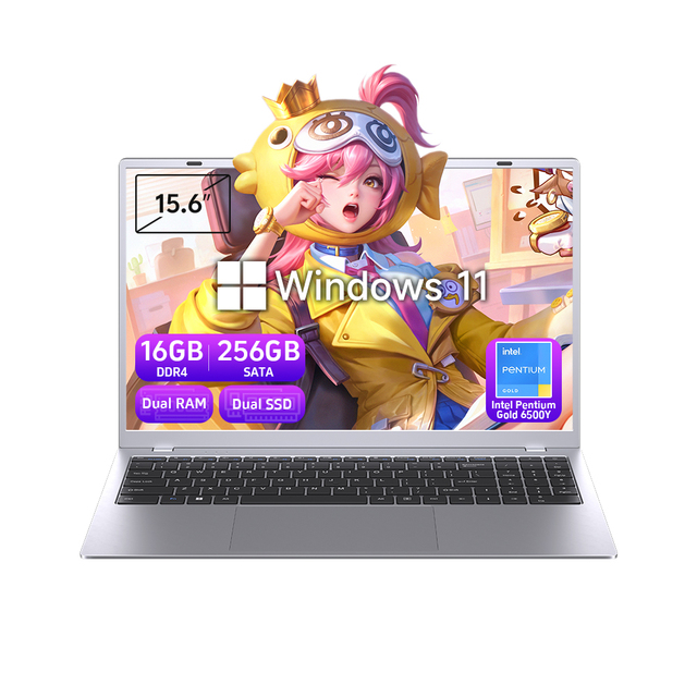 Hot Selling Low Price Intel Business Laptop Pentium Gold 6500Y 15.6'' Intel 16GB RAM 256GB SSD Windows 11 Pro Laptops Brand New