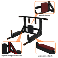 Barre de traction murale multi-prise portable en tube d'acier noir EIGFOH pour entraînement de force à domicile et équipement de fitness intérieur