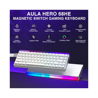 Aula Hero68 HE Magnetic Switch Keyboard Rapid Trigger 8K Wired RGB Backlit Side Printed PBT Keycaps For FPS Gaming