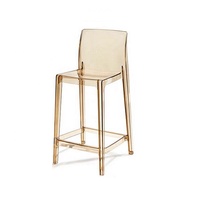 Vente en gros de chaises transparentes en résine plastique pour restaurant tabouret de bar haut en acrylique sans bras