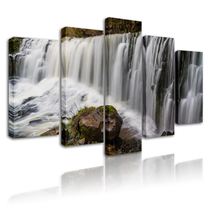 5 pièces <span class=keywords><strong>paysage</strong></span> toile mur Art forêt cascade photo personnalisée décorative cascade peinture pour salon décor à la maison - Product Image 6