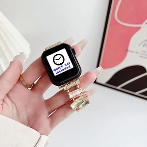 สายนาฬิกาโลหะทรงเรขาคณิต Upro สำหรับ Apple Watch 10 9 8 7 6 5 4 SE 45 มม. 41 มม. 44 มม. 40 มม. สายนาฬิกาข้อมือแบบหรูหราสำหรับผู้หญิง - Product Image 4