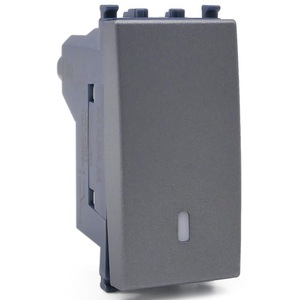 Interrupteur inverseur gris à un seul pôle compatible avec Vimar Arke - Product Image 1