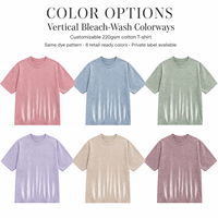 T-shirt vintage délavé en vrac 220 GSM 100 % coton unisexe, teint en pièce, OEM ODM, marque privée, fabricant grossiste