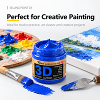 Peinture acrylique 3D de qualité artistique, pot de 50 ml, couleurs profondes et vives, imperméable, résistante à la lumière, texture épaisse, pour toile, pierre, bois, usage professionnel