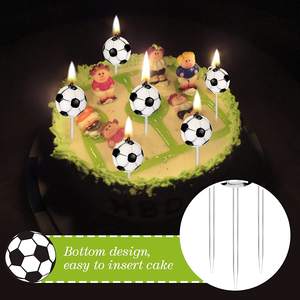 Bougies de gâteau de football, décorations de cupcakes, bougies de cupcakes, lot de 10 bougies pour encourager les matchs de la Coupe du monde - Product Image 5