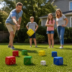 Gioco di <span class=keywords><strong>Bocce</strong></span> in Legno con 9 Cubi, 8 Colori, 1 Bersaglio Bianco e Sacca con Coulisse per Gioco Familiare Interno ed Esterno, Personalizzabile OEM - Product Image 5