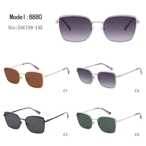 Gafas de Sol Cuadradas Unisex, Montura Metálica, Lentes Degradadas, 100% Protección UV, Estilo Casual para Adultos, Hombres y Mujeres - Product Image 3