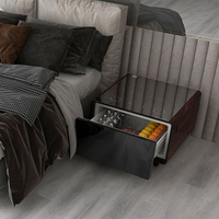 Table de salon multifonctionnelle intelligente avec mini-réfrigérateur, armoire de rangement et ports USB, table basse avec chargeur sans fil