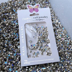 Mini bijoux en verre <span class=keywords><strong>strass</strong></span> pour ongles, 100 pièces/sac, paillettes, cristal, diamant, nail art, décoration DIY, nouveauté - Product Image 5