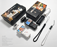 Caméra d'action DJ02 avec écran rotatif de 2,0 pouces, support trépied gratuit, enregistrement en boucle, mise au point constante, caméra sport pour le vlogging