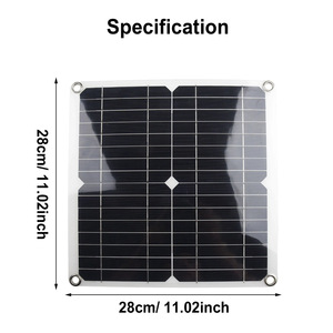 แผงโซลาร์เซลล์แบบยืดหยุ่น 12W 18V โมโนคริสตัลไลน์ซิลิคอนโมดูลไฟฟ้าโซลาร์เซลล์กลางแจ้งพร้อมเอาต์พุต USB สำหรับการตั้งแคมป์และการเดินทาง - Product Image 2