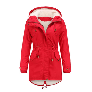 2021 New Arrive Winter Women Solid Color Hooded Overcoat Fleece Inner Parka Heavy Cotton <strong>Velveteen</strong> Warm Outwear Tops Jacket <strong>Coat</strong> - Product Image 5