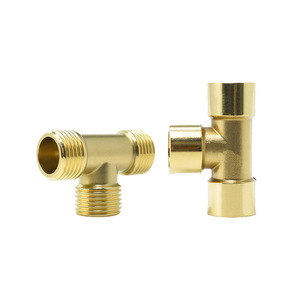 Conector en T de Cobre de 1/2, 3/4 y 1 Pulgada con Rosca Interna y Externa para Tubería Neumática - Product Image 1