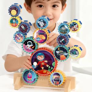 Ensemble de blocs de construction éducatifs créatifs DIY, jouet de construction polyvalent, engrenages STEM, jouets en bois pour enfants de 3 ans et plus - Product Image 6
