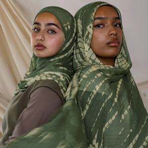 ฮิญาบโมดอลผ้าคอตตอนมุสลิมสำหรับผู้หญิงขนาด70x180ซม. ระบายอากาศได้ดีลายริ้วมะกอก - Product Image 2