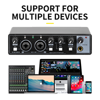 Interface Audio Professionnelle XTUGA M22D OEM d'Usine en Métal pour Studio 24 bits/192 kHz 2 Entrées/2 Sorties Mixeur Audio USB avec Carte Son Phantom 48V