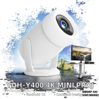 Mini projecteur portable Y400 Android 12 4K HD 300 ANSI pour l'éducation familiale, sans fil, intelligent, DLP LCD, home cinéma