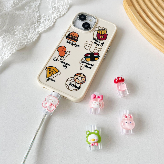 Most Popular Kawaii Colorful Cartoon Animals Flower Designs Mobile Phone Charger case Cover Protector