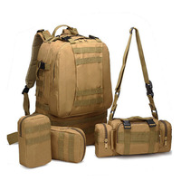 Sac à dos tactique camouflage unisexe 55L, sac à dos de randonnée de designer, imperméable, en polyester, pour le camping, les voyages et la randonnée