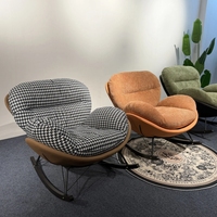 Fauteuil à bascule Swan, fauteuil de relaxation moderne rembourré, confortable, en tissu, pour salon, balcon, détente