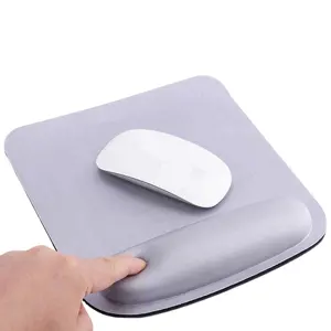 Memory foam rubber mouse pad with wrist rest