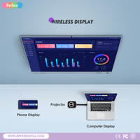 Tableau blanc interactif numérique tout-en-un 4K de 55, 65, 75, 98 pouces, écran plat LCD intelligent, cadre en alliage d'aluminium, caméra 8MP intégrée, 20