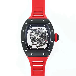 Reloj Mecánico Automático de Cerámica Negra, Esfera de Cristal de Zafiro, Diseño Hueco, Correa de Goma, Resistencia al Agua de 30 m, Moda de Lujo - Product Image 1