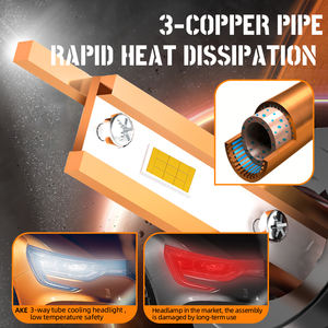 หลอดไฟหน้า LED DF3 240W H1หลอดไฟทองแดงสามท่อกำลังแรงสูง24000Lm หลอด LED H1 6000K หลอดไฟ LED สว่างมาก H1 LED พร้อม CANbus สำหรับ<span class=keywords><strong>รถ</strong></span>ยนต์ - Product Image 4