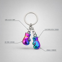 Porte-clés Gant de Boxe 3D en Alliage de Zinc, Mini Gants de Boxe, Anneau Porte-clés en Métal, Pendentif pour Clés de Voiture, Cadeau Sportif pour Hommes et Femmes