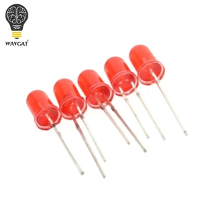 100 Cái 5 Mét Khuếch Tán RED LED Diode DIP Vòng Góc Rộng Thông Qua Lỗ 2 Pin LED Light Emitting Diode Đèn 1.8-2.0V - Product Image 4